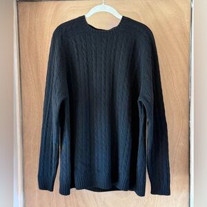 Vintage Lands’ End Cashmere Women’s Sweater Cable Knit XL 18-20 Black